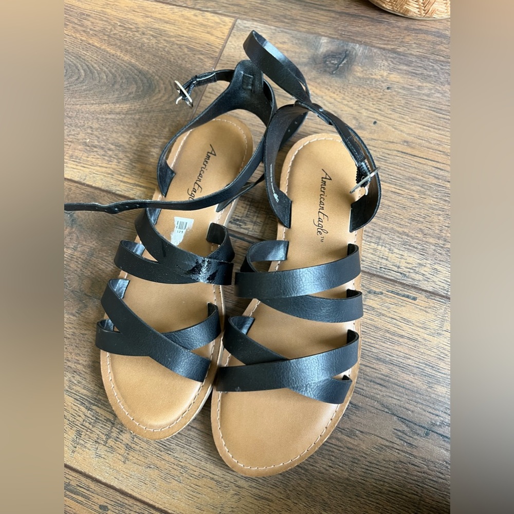 Black strappy sandals